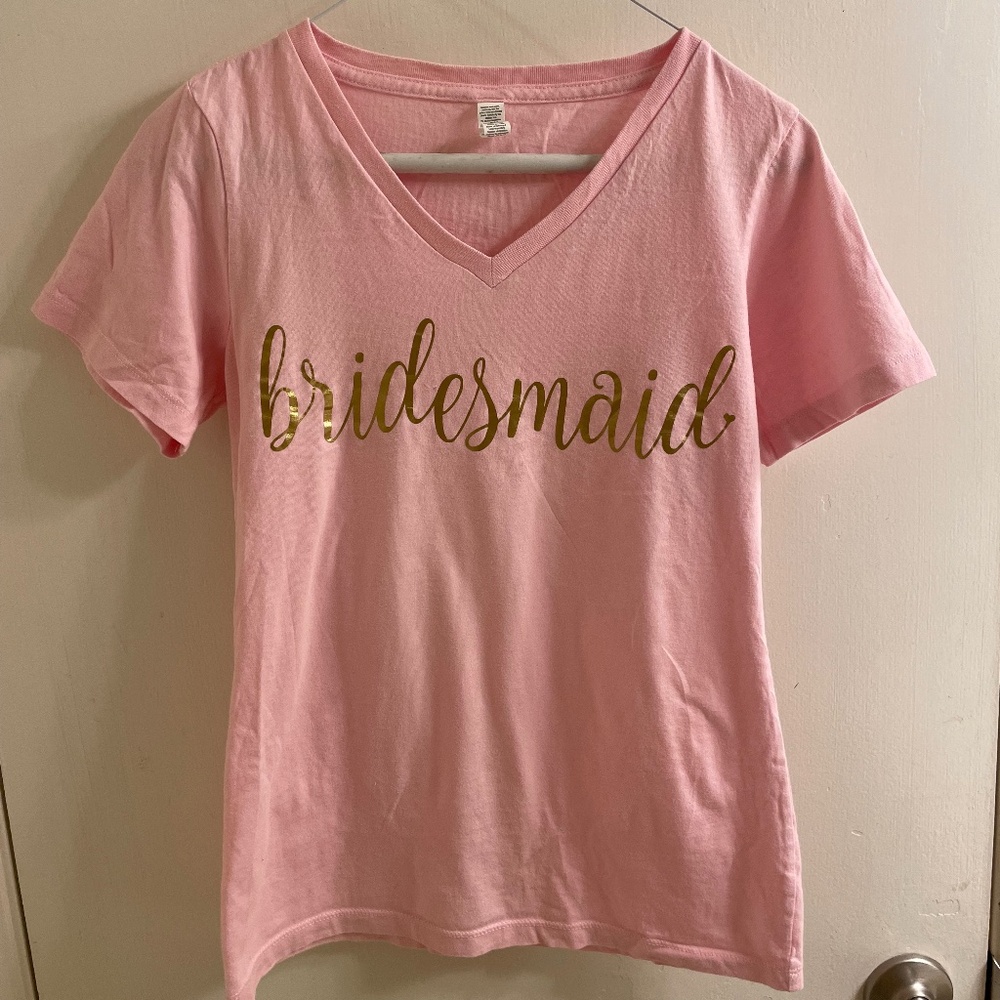 Pink Bridesmaid V-Neck
